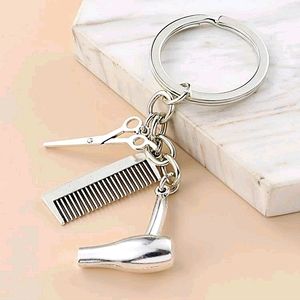 Scissor, Hair Dryer & Comb Keychain.